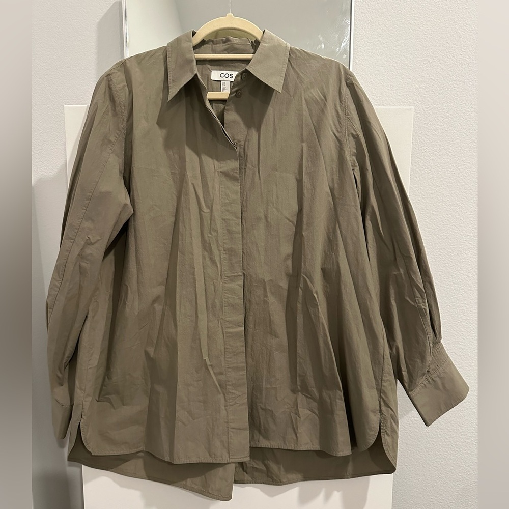 COS Olive Green Button-Down Shirt